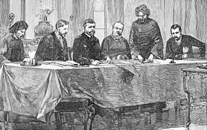 The Signing of the Treaty of Hue (1883) depicts French and Vietnamese officials.
