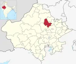Location of Sikar district in Rajasthan