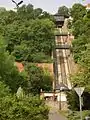 Looking up the line, showing the distinctive foot bridges