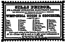 Silas Peirce's business card