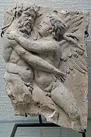 Silenus and Eros fragment from Latium, early 1st century AD (Cabinet des médailles, Paris)