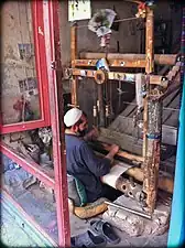 Weaving silk in Herat, Afghanistan
