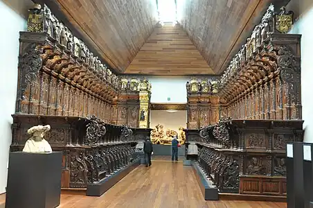 Old choir stalls. National Sculpture Museum in Valladolid