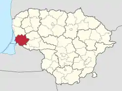 Location of Šilutė district municipality within Lithuania