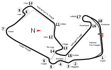 Motorcycle Grand Prix Circuit: Length: 3.666 miles. Used for the British motorcycle Grand Prix from 2010 onwards, and World Superbike in 2010–2013. In 2011–2012, international pits were also used for motorcycle races.