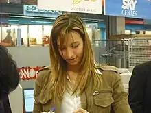 Silvia Olari signing autographs 2009