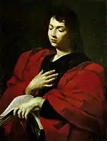 St. John the Evangelist in meditation by Simone Cantarini (1612-1648), Bologna