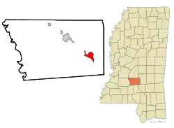 Location of Magee, Mississippi