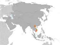 Map indicating locations of Singapore and Vietnam