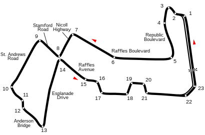 Layout of the Marina Bay street circuit