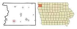 Location of Ireton, Iowa