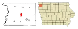 Location of Sioux Center, Iowa