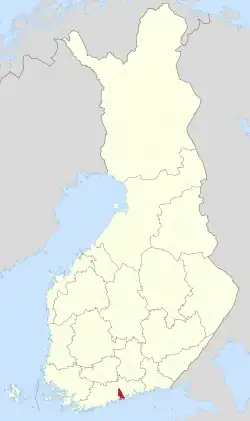 Location of Sipoo in Finland