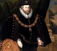 Sir Christopher Hatton in Lord Chancellor attire