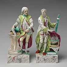 Chaucer and Isaac Newton, Ralph Wood II, c. 1790. About 12 inches (30 cm) tall