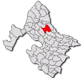 Location in Mehedinți County