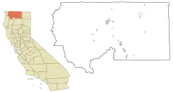 Location in Siskiyou County and the state of California