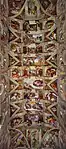 Sistine Chapel ceiling; by Michelangelo; 1508–1512; fresco; 13.7 x 39 m; Sistine Chapel (Vatican City)