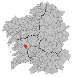 Situation of Cerdedo within Galicia