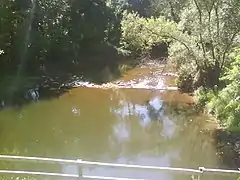 Six Mile Run after the D&R Canal and before the Millstone River, viewed from the canal towpath