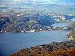 View of the village (lower right shore)