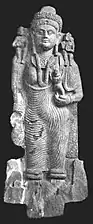 244 CEKanishka II:Statue of Hariti from Gandhara,  "Year 399" of the Yavana era (244 CE).