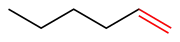 Hex-1-ene has a terminal double bond