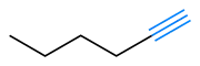 Hex-1-yne has a terminal triple bond
