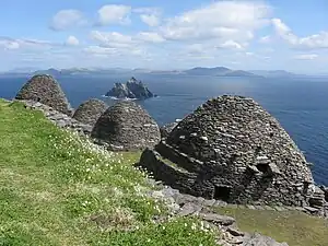 Beehive style huts on Skellig Michael