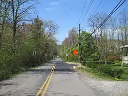 Skillman as seen from the intersection of Camp Meeting Avenue and Fairview Road