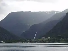 Skjolden at Lustrafjorden in Luster, Norway