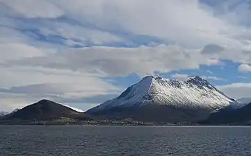 Mountains at Sykkylven seen from Storfjorden