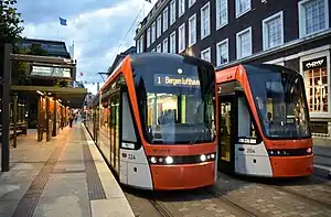 Trams 224 and 204 at the Byparken terminus