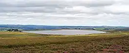 A large reservoir surrounded by upland