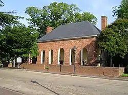 The 1750 courthouse on Main Street in Smithfield.