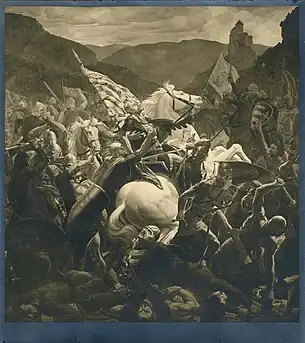 The Death of Petar Svačić – The Battle at Gvozd, 1941, oil on canvas.