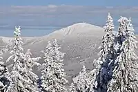 View of the mountain in winter