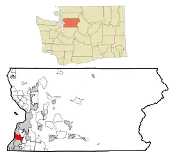 Location of Picnic Point-North Lynnwood, Washington