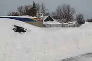 A car buried in the snow