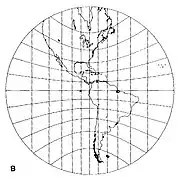 Fig 3. Gnomonic projection centred on the equator