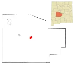 Location of Socorro in Socorro County, New Mexico