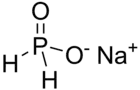 One sodium cation and one hypophosphite anion