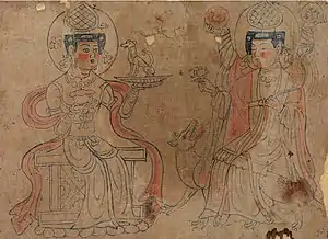 Sogdian Daēnās depicting two Zoroastrian deities once worshipped by the Sogdians