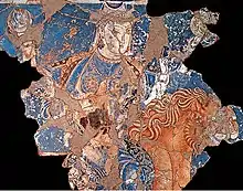 Bunjikat wall painting of goddess Nana, 8th-9th century.