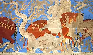 Detail from Penjikent murals, 5th–8th century