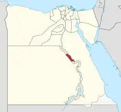 Sohag Governorate on the map of Egypt