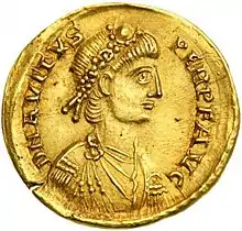Golden coin depicting Avitus