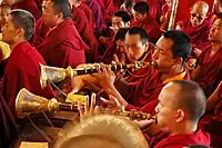 Tharlam Monastery Band Plays During Lamdre