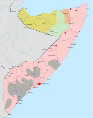 SVG map showing relative control of the central government, Somaliland, and other actors