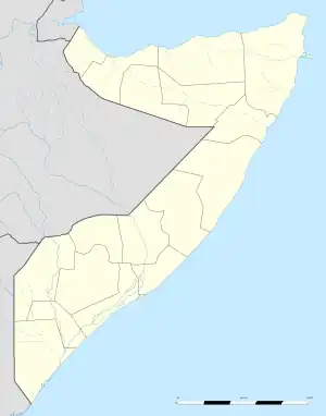 Dhobley is located in Somalia